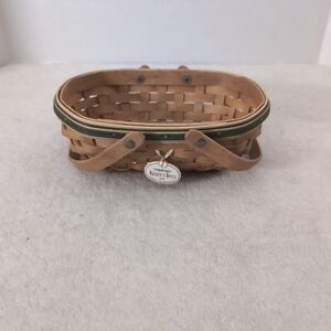 2006 Signed Longaberger Green Natures Berry Basket And Tie On